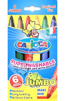 Фломастеры толстые 6 цветов CARIOCA JUMBO (40568) Фломастеры толстые 6 цветов CARIOCA JUMBO (40568)