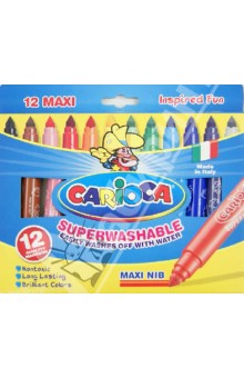 Фломастеры толстые 12 цветов CARIOCA SuperWashable (41946) Фломастеры толстые 12 цветов CARIOCA SuperWashable (41946)