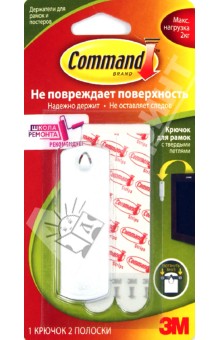 Крючок для рамок с твердыми петлями "Command". 1 шт. (17040) Крючок для рамок с твердыми петлями "Command". 1 шт. (17040)