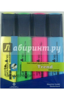 Набор текстовыделителей "Trend" (4 цвета) (103002-30) Набор текстовыделителей "Trend" (4 цвета) (103002-30)