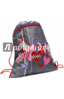 Мешочек для обуви "Сердечки", с карманом (36736-24) Мешочек для обуви "Сердечки", с карманом (36736-24)