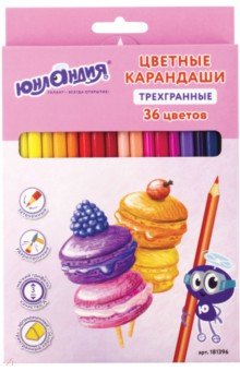 Карандаши 36 цветов трехгранные "СЛАДКИЕ ИСТОРИИ" (181396) Карандаши 36 цветов трехгранные "СЛАДКИЕ ИСТОРИИ" (181396)