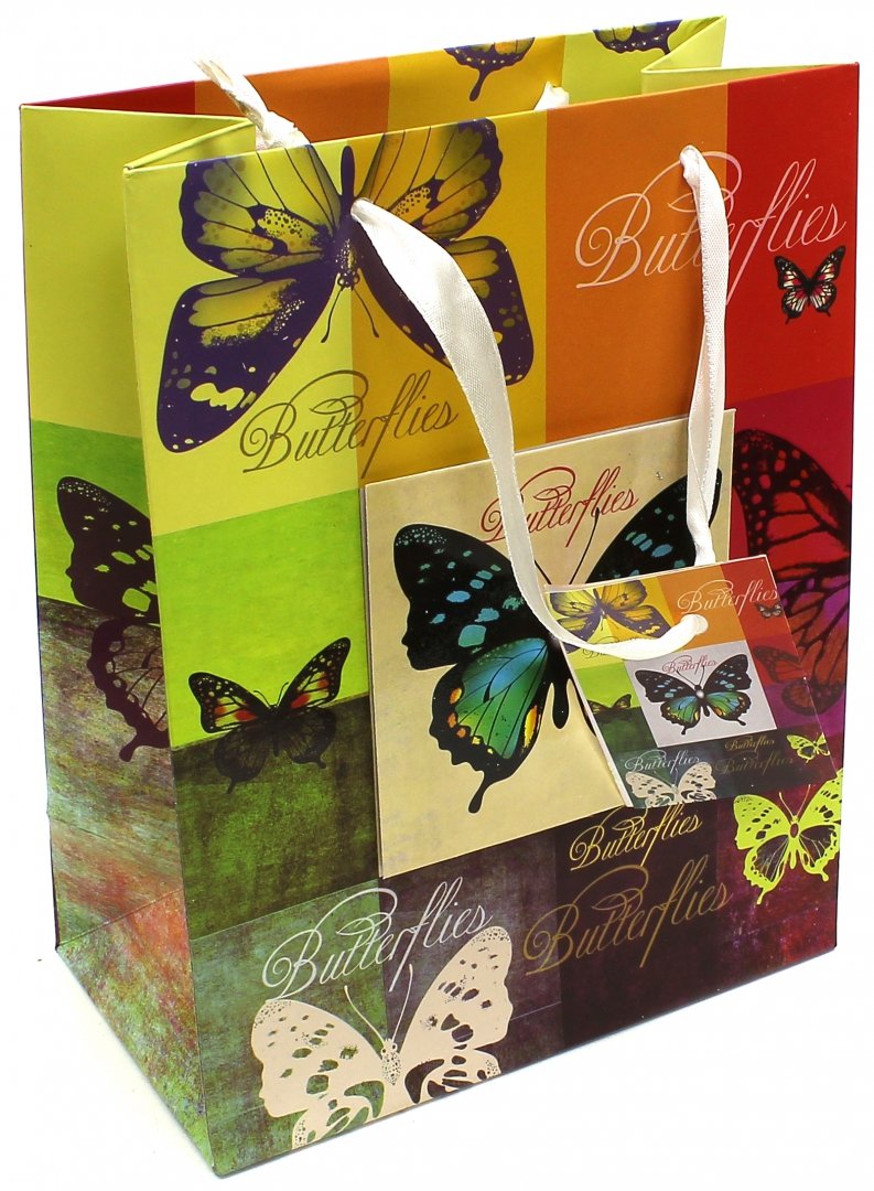 Иллюстрация 1 из 7 для Пакет бумажный "Бабочки" (17,8х22,9х9,8 см) (40876) | Лабиринт - сувениры. Источник: Лабиринт