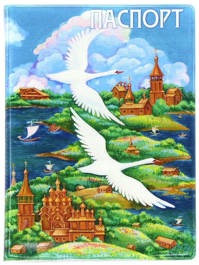 Иллюстрация 1 из 8 для Обложка для паспорта "Русский север с гусями" | Лабиринт - канцтовы. Источник: Лабиринт