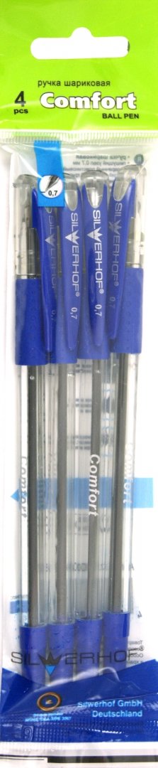 Иллюстрация 1 из 2 для Набор "Comfort" 4 ручки шариковые с гриппом, чернила синие (030046-02) | Лабиринт - канцтовы. Источник: Лабиринт