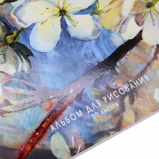 Альбом для рисования Нежные цветы, А4, 30 листов\