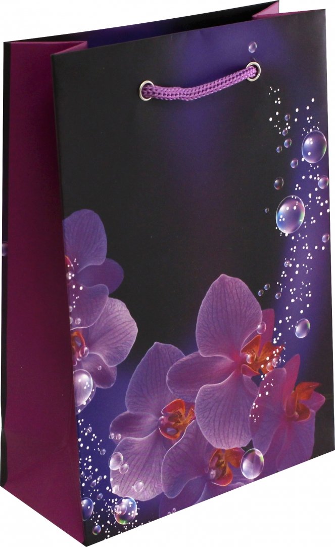 Иллюстрация 1 из 4 для Пакет подарочный (цветы-орхидеи) (14х20х6,5 см) | Лабиринт - сувениры. Источник: Лабиринт
