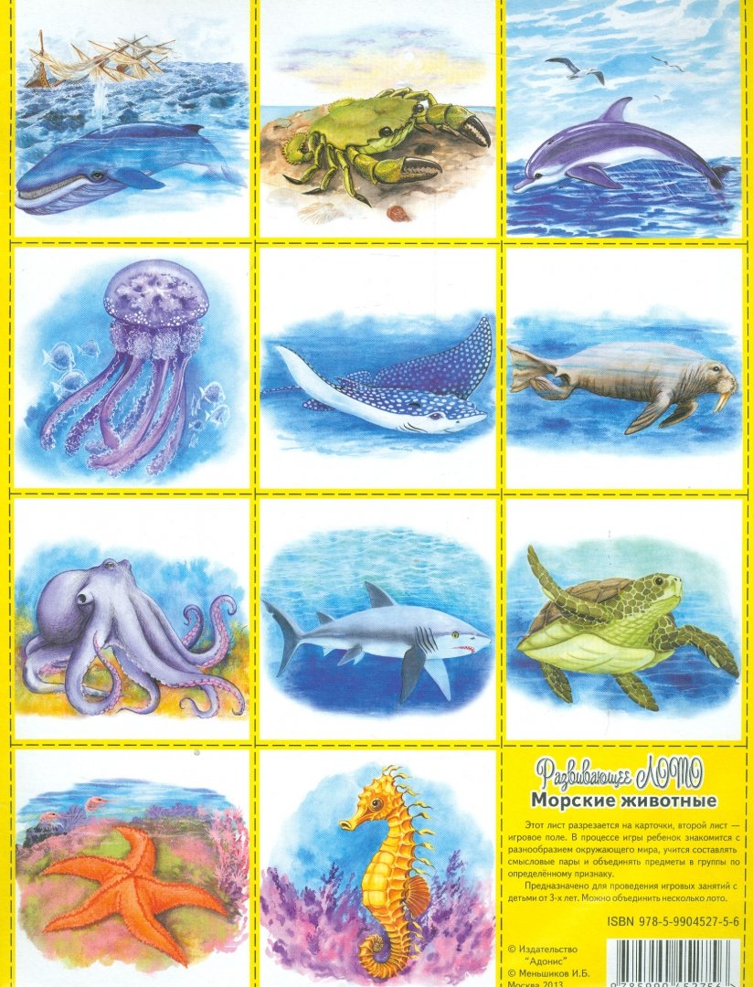 Иллюстрация 1 из 5 для Развивающее лото "Морские животные" | Лабиринт - игрушки. Источник: Лабиринт