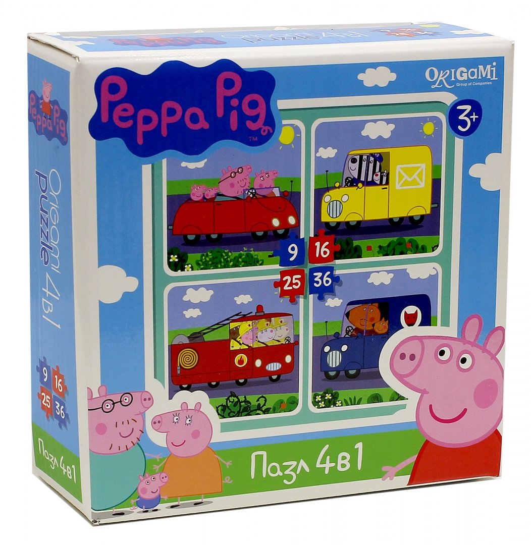 Иллюстрация 1 из 17 для Пазл 4 в 1 "Peppa Pig. Транспорт" (01597) | Лабиринт - игрушки. Источник: Лабиринт
