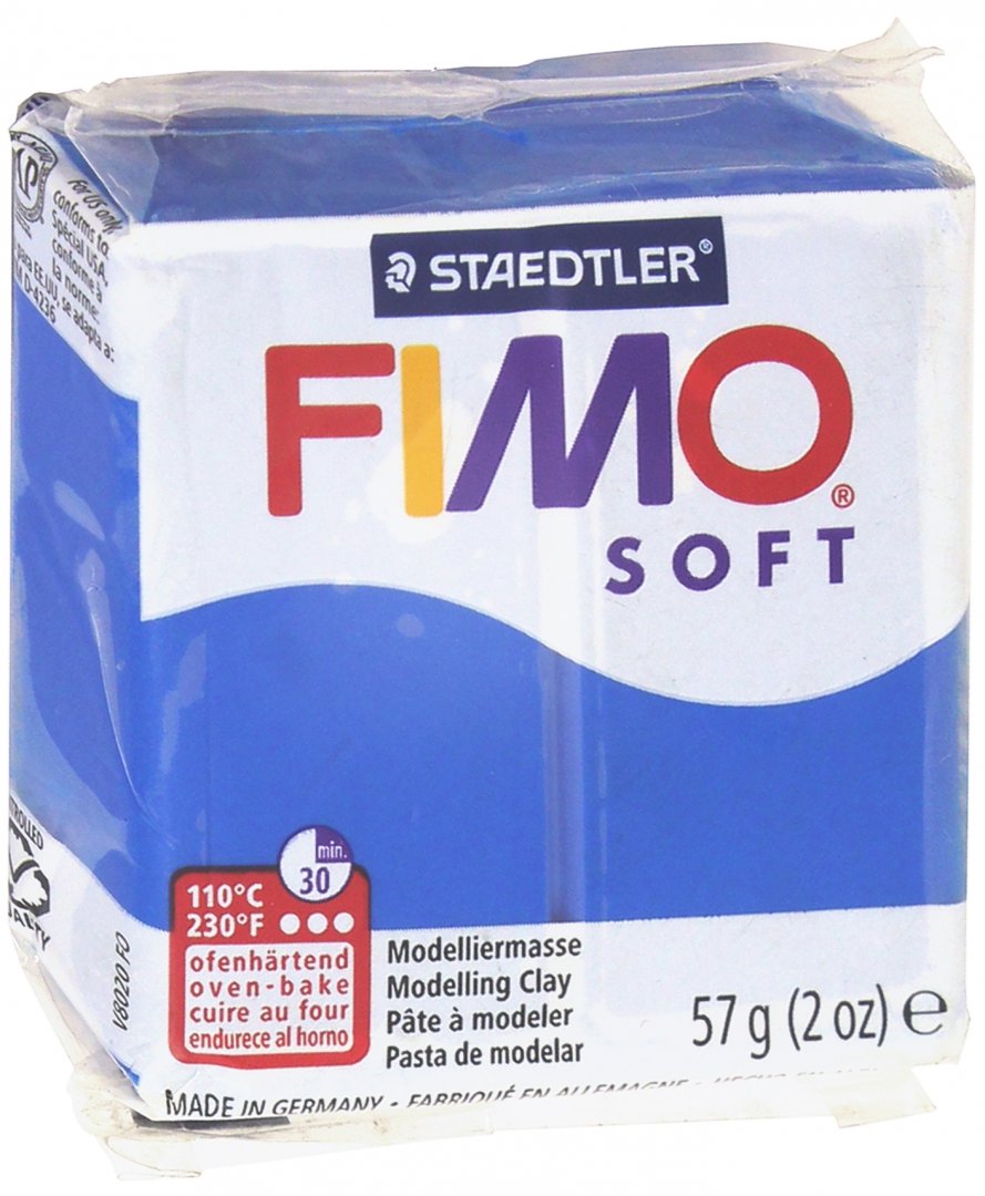 Иллюстрация 1 из 3 для Полимерная глина "FIMO Soft" (57 гр., цвет синий) (8020-37) | Лабиринт - игрушки. Источник: Лабиринт