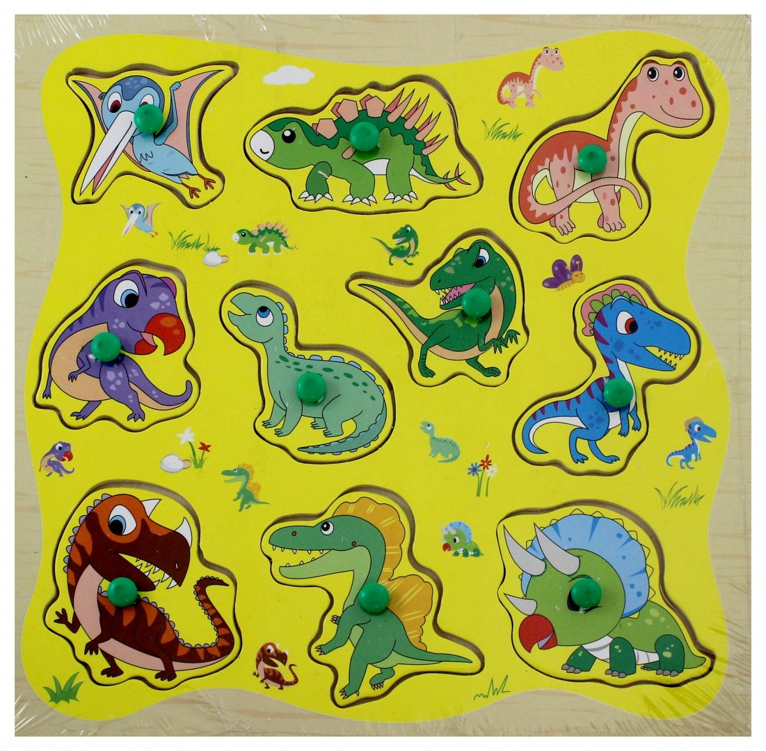 Иллюстрация 1 из 6 для Деревянный пазл "Динозаврики" (10 элементов) (67904) | Лабиринт - игрушки. Источник: Лабиринт