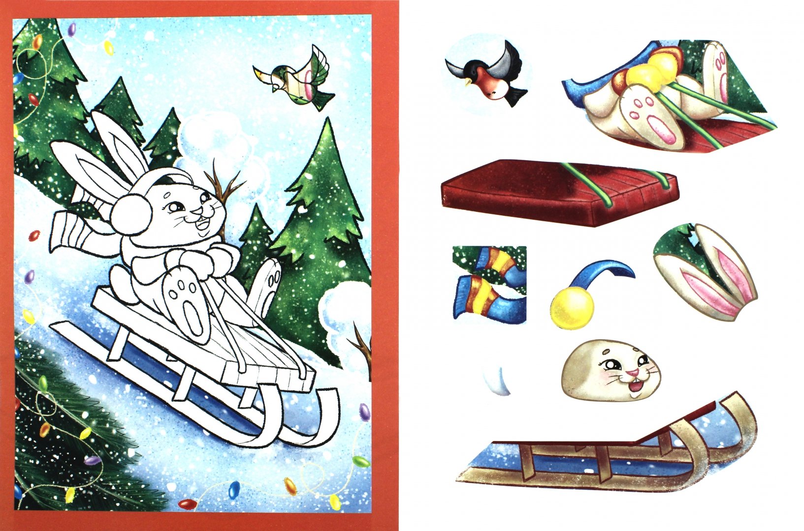 Иллюстрация 1 из 15 для Зимний зайчишка. Книжка раскраска-аппликация | Лабиринт - книги. Источник: Лабиринт