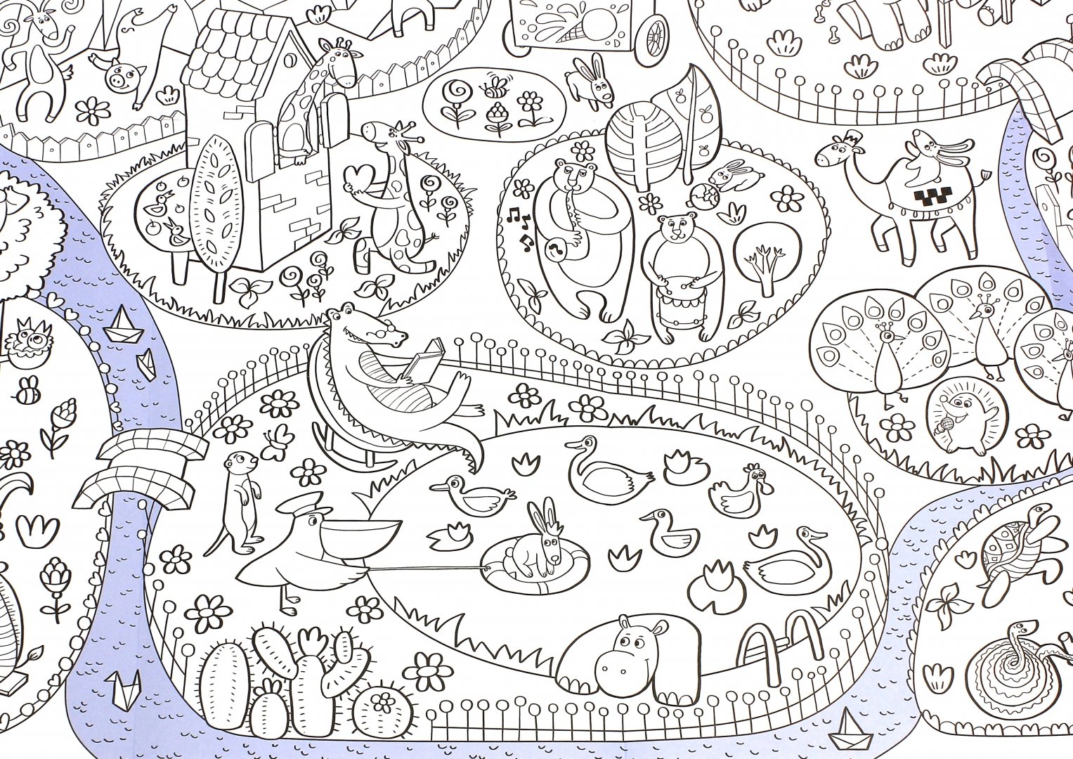 Иллюстрация 4 из 46 для Весёлый зоопарк. Раскраска-плакат | Лабиринт - книги. Источник: Лабиринт