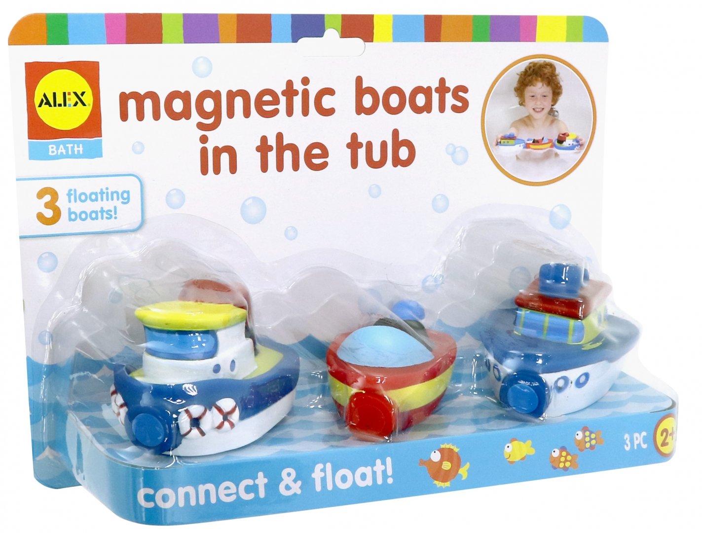 Иллюстрация 1 из 6 для Игрушки для ванны "Магнитные лодки" 3 штуки на буксире (823W) | Лабиринт - игрушки. Источник: Лабиринт