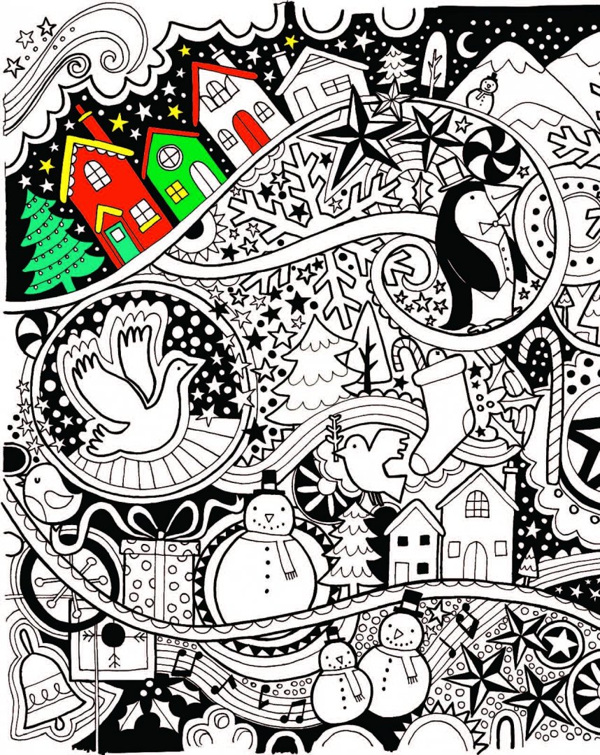 Иллюстрация 7 из 20 для Большая книга Новогодних раскрасок и рисунков - Фиона Уотт | Лабиринт - книги. Источник: Лабиринт