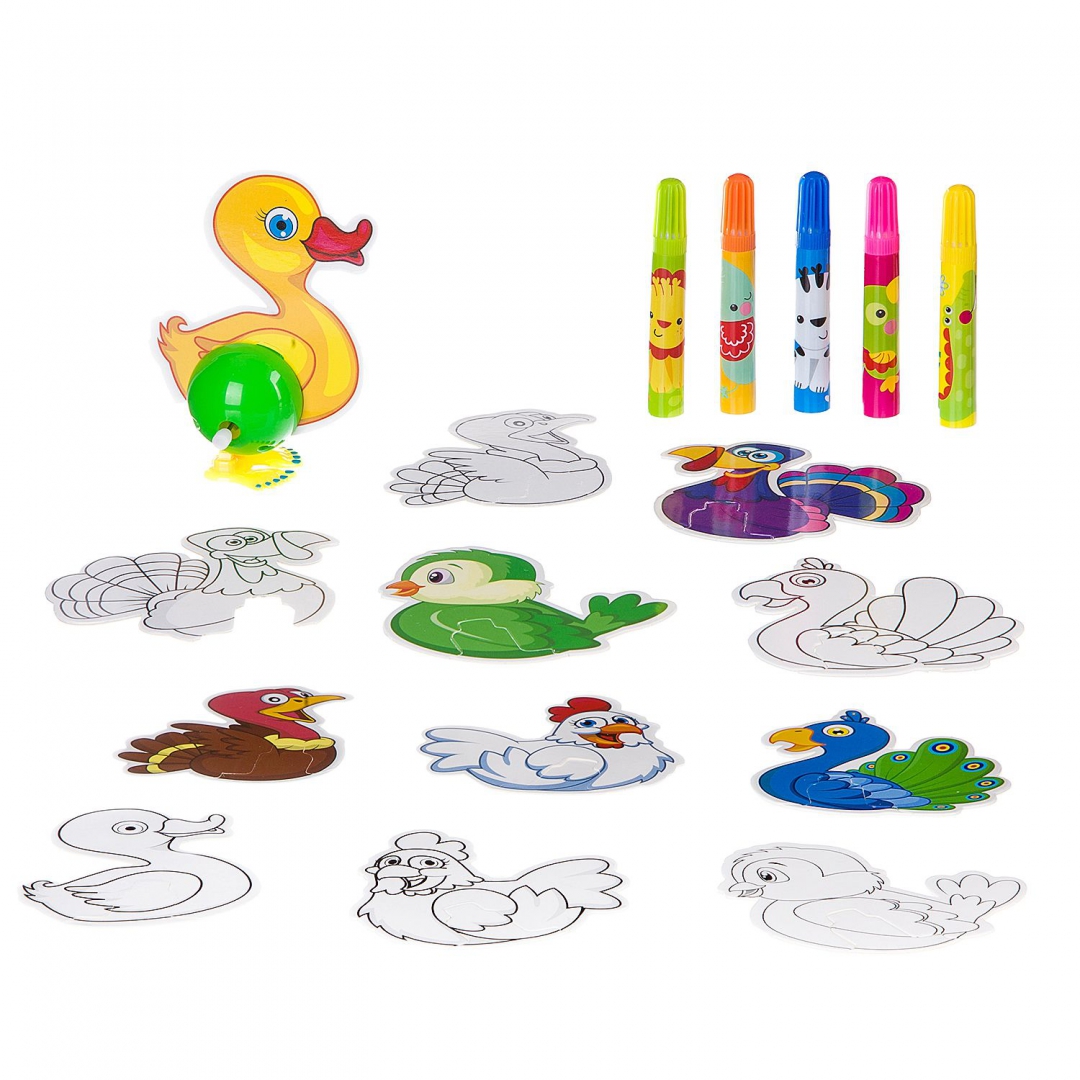 Иллюстрация 2 из 3 для Игровой набор для раскрашивания "Птицы" (игрушки с заводным механизмом) (ВВ2625) | Лабиринт - игрушки. Источник: Лабиринт