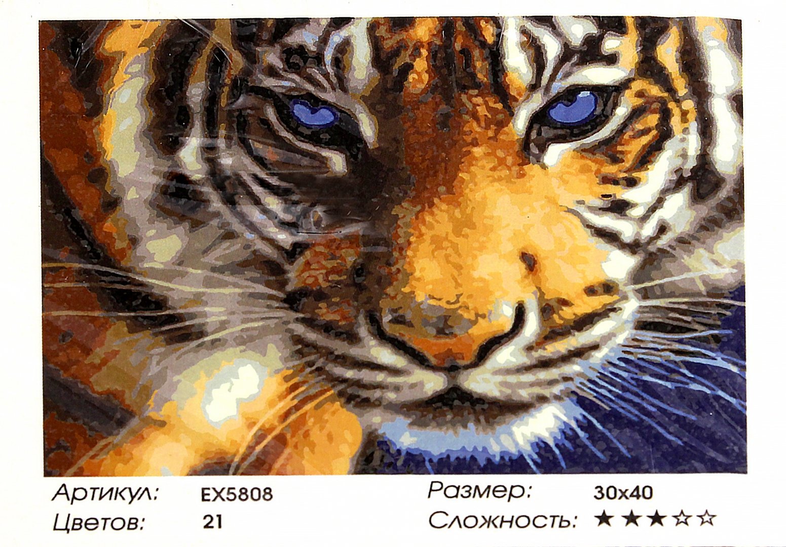 Иллюстрация 3 из 3 для Раскраска по номерам "Тигриный взгляд" (30х40 см) (S 3778) | Лабиринт - игрушки. Источник: Лабиринт
