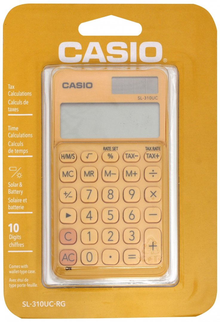 Иллюстрация 1 из 2 для Калькулятор карманный (10 разрядов, оранжевый) (SL-310UC-RG-S-EC) | Лабиринт - канцтовы. Источник: Лабиринт