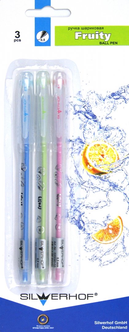 Иллюстрация 1 из 3 для Набор "Fruity" 3 ручки шариковые, чернила синие (031062-02) | Лабиринт - канцтовы. Источник: Лабиринт