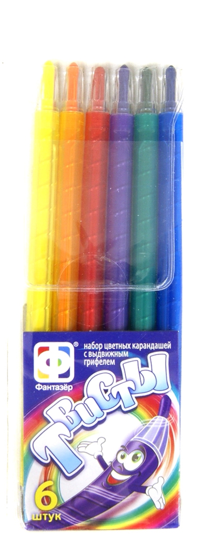 Иллюстрация 1 из 2 для Набор цветных карандашей с выдвижным грифелем. 6 штук (710032) | Лабиринт - канцтовы. Источник: Лабиринт
