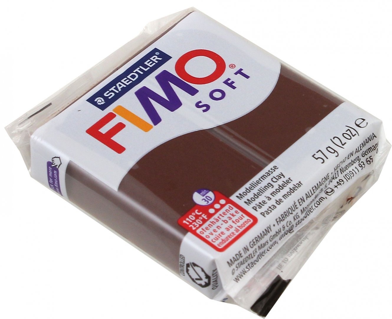 Иллюстрация 1 из 3 для Полимерная глина для моделирования "Fimo Soft" (57 г, какао) (8020-75) | Лабиринт - игрушки. Источник: Лабиринт