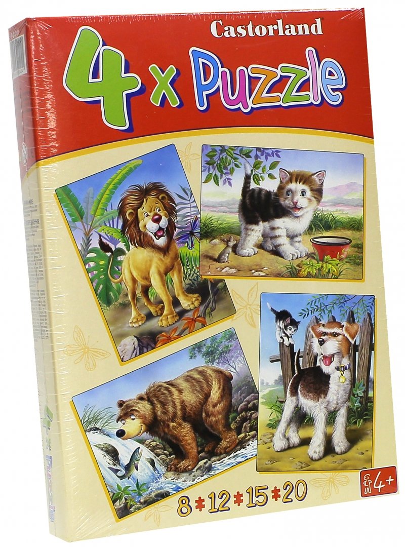 Иллюстрация 1 из 29 для Puzzle-8*12*15*20 "Звери" (4 в 1) (В-04041) | Лабиринт - игрушки. Источник: Лабиринт